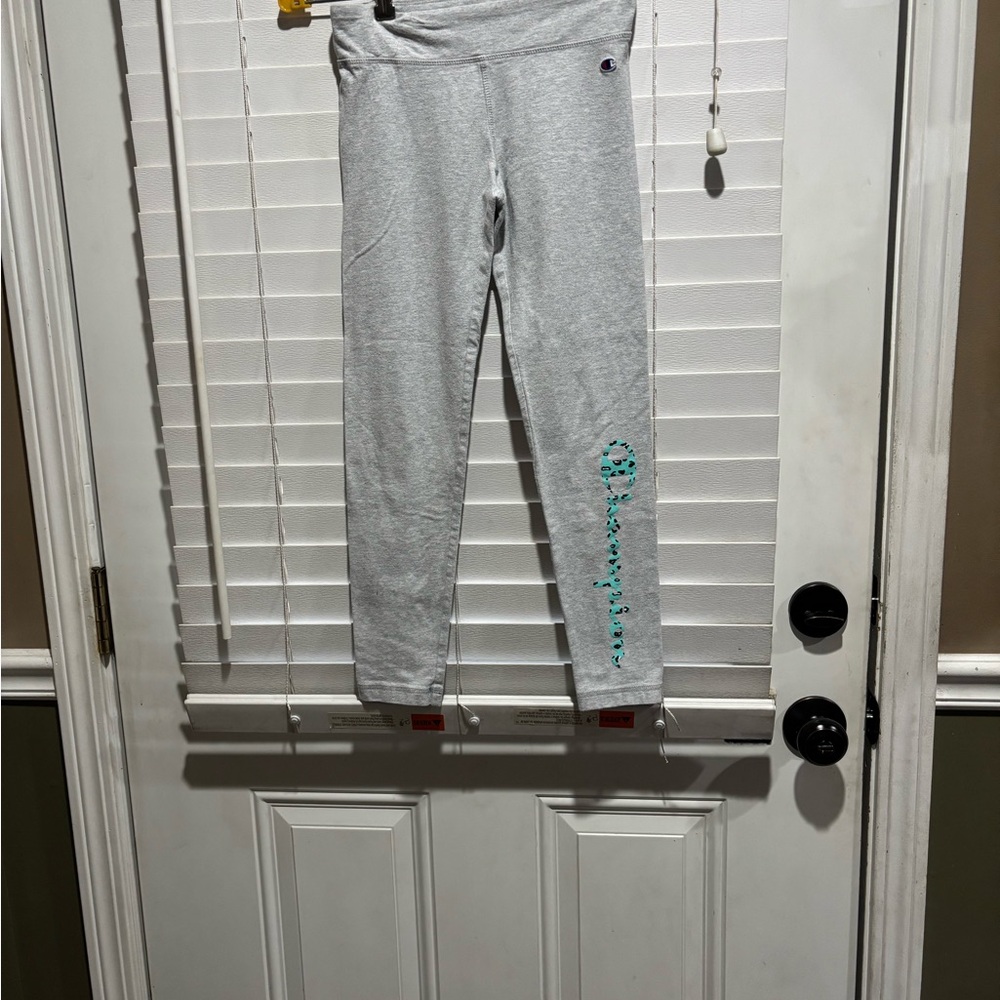Champion Gray Leggings Soft Cotton-Blend